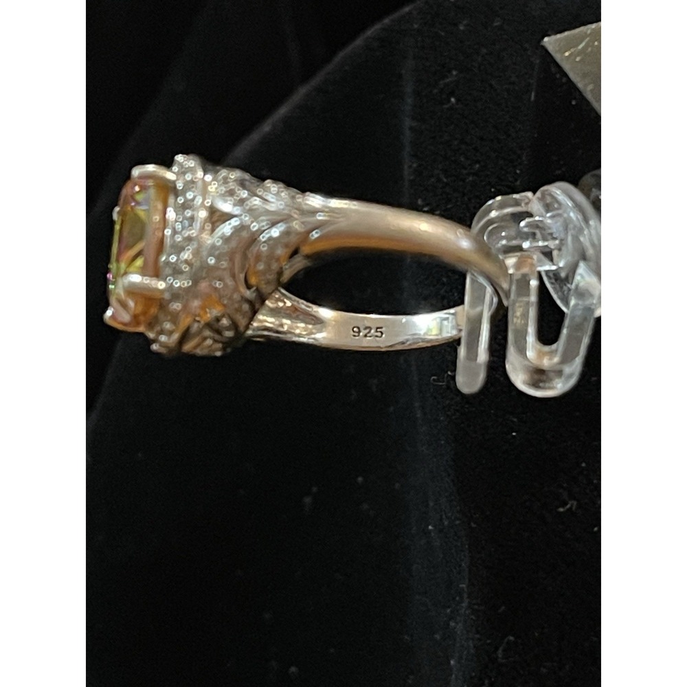 JTV BBJ 9.25 Sterling Silver Mystic Topaz Ring Size 5.25 - Picture 7 of 10